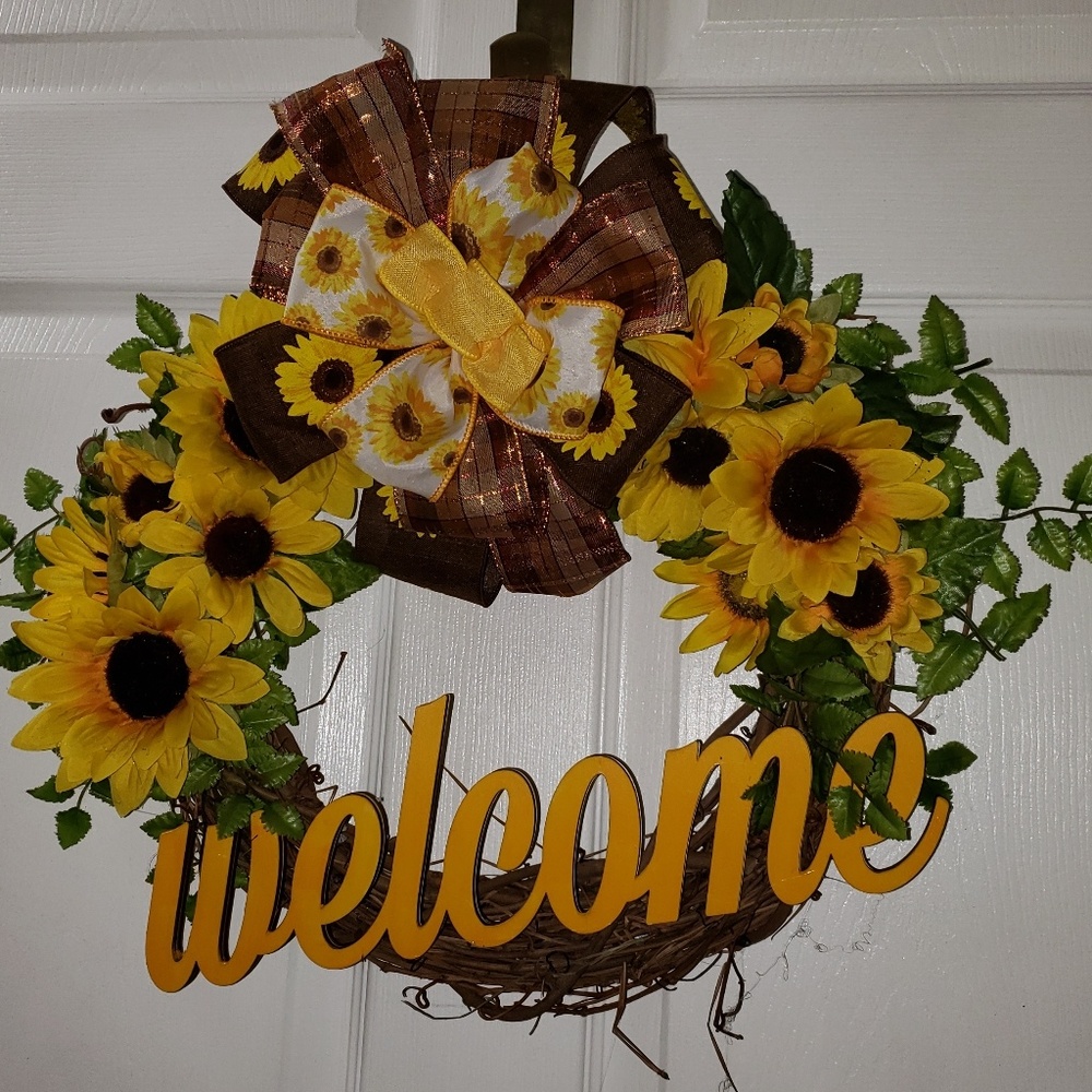 Sunflowers Wreath, Sunflower Decor, Grapevine
